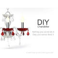 2013 DIY red crystal chandelier made in china